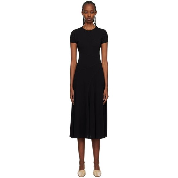MaxMara Dresses & Skirts - MAX MARA black JERSEY STEPPA MIDI TEE DRESS Size US 12